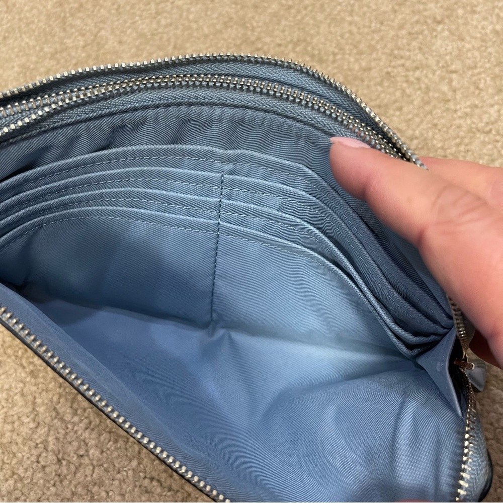 Coach Cream and Blue Wristlet Clutch - Picture 7 of 9